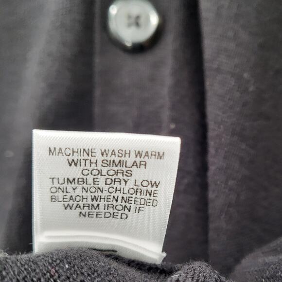 Roundtree & Yorke Black 100% Cotton Button-Up V-Neck Sweater Vest Men's Large - Picture 5 of 5